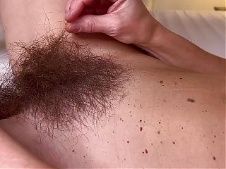 Slim full bush MILF show her big hairy pussy and hairy asshole